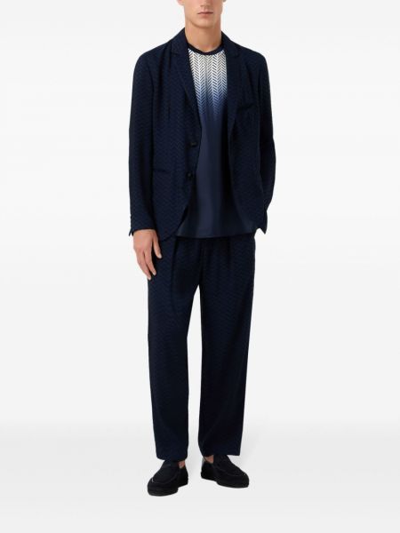 Spodnie z nadrukiem Giorgio Armani niebieskie