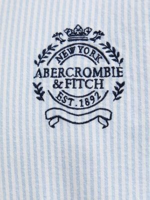 Koszula na guziki puchowa Abercrombie & Fitch niebieska