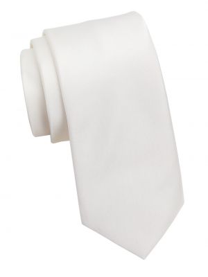 Шелковый галстук Emporio Armani белый