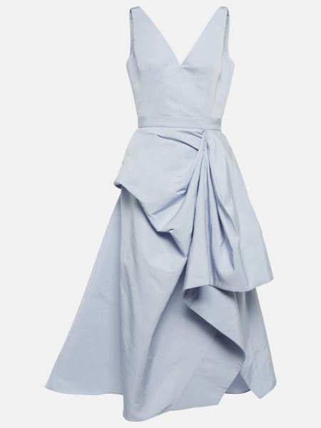 Drapované midi šaty Alexander Mcqueen modré