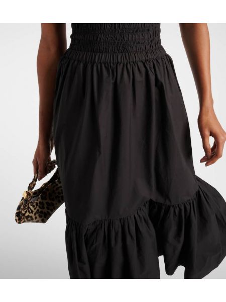 Bavlněné dlouhá sukně Ganni černé