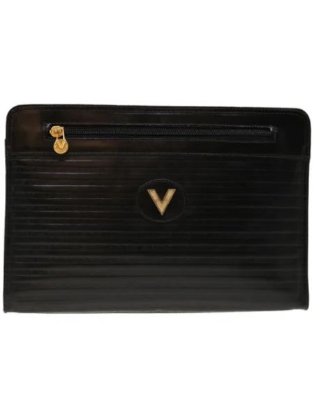 Kopertówka skórzana Valentino Vintage czarna