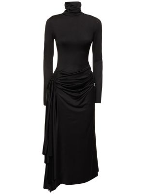 Džerzej midi šaty Victoria Beckham čierna