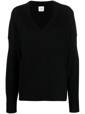 Vlnený sveter s výstrihom do v Alysi čierna
