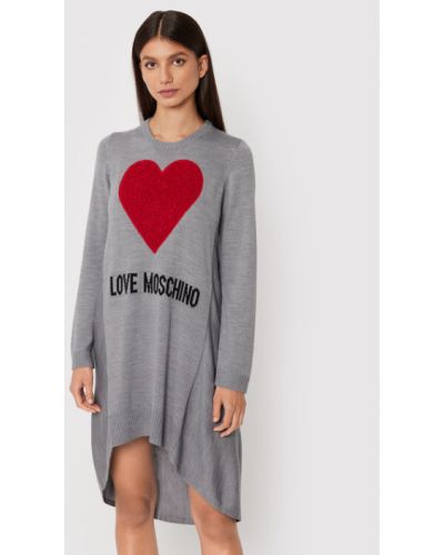 LOVE MOSCHINO Rochie tricotată WSE1411X 1148 Gri Relaxed Fit