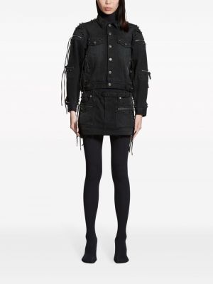Jeansjacke mit spikes Balenciaga schwarz