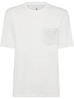 T-shirt med lommer Brunello Cucinelli hvid