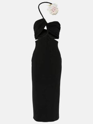 Φλοράλ μίντι φόρεμα Magda Butrym μαύρο