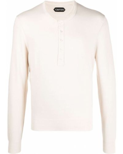 Jersey con botones de punto de tela jersey Tom Ford blanco