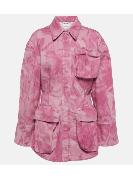 Джинсовая куртка карго с камуфляжным принтом Blumarine розовый