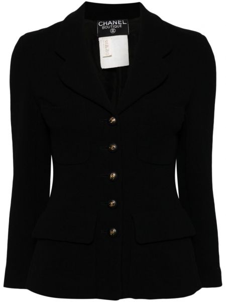 Tvídové sako s knoflíky Chanel Pre-owned černé