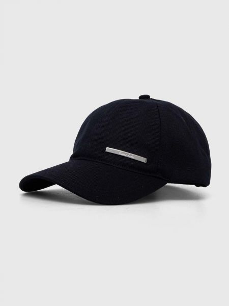 Памучна шапка с козирки с апликация Calvin Klein бежово