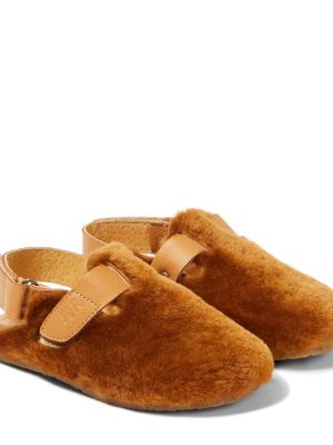 Slingback clogs for piger Pepe brun