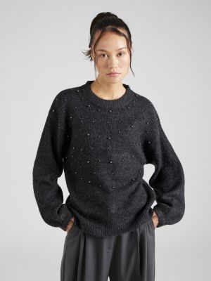 Пуловер с перли Freequent черно