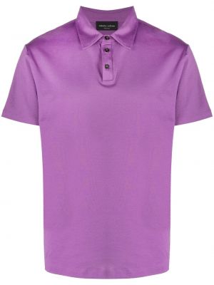 Bombažna polo majica Roberto Collina vijolična