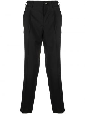 Plisované vlněné kalhoty Dell'oglio černé