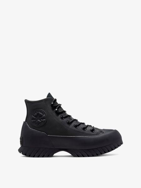 Черные кожаные ботинки Converse