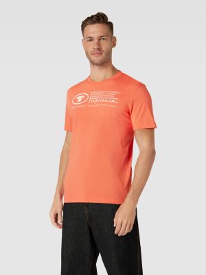 Koszulka z nadrukiem Tom Tailor pomarańczowa