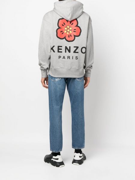 Raštuotas džemperis su gobtuvu Kenzo pilka
