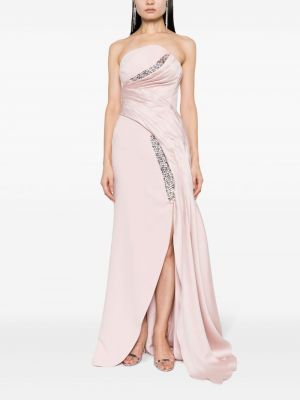 Sukienka koktajlowa z kryształkami Gaby Charbachy różowa
