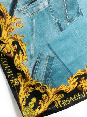Jedwabna szal z nadrukiem Versace Jeans Couture