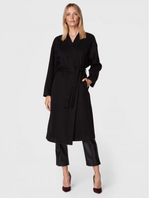 Oversize палто Sisley черно