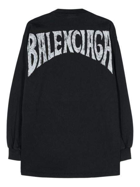 Tričko s potiskem Balenciaga černé