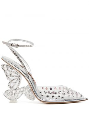 Pantofi cu toc de cristal Sophia Webster argintiu