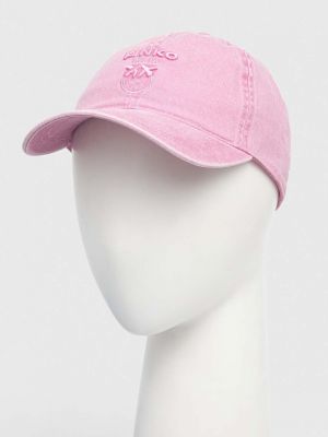 Różowa czapka z daszkiem bawełniana Pinko