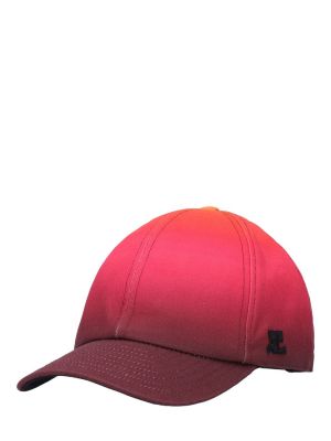 Spalvų gradiento rašto medvilninis kepurė su snapeliu Courreges raudona