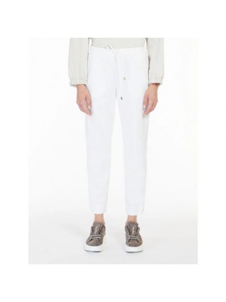 Pantalones de chándal de algodón Max Mara blanco