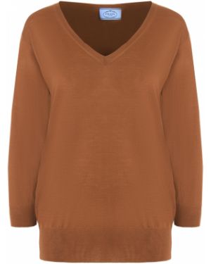 Шерстяной пуловер Prada, коричневый