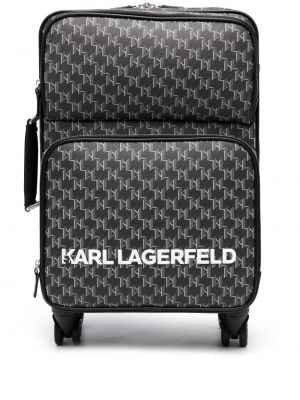 Reisekoffer mit print Karl Lagerfeld schwarz