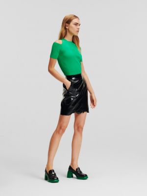 Kožená sukně z imitace kůže Karl Lagerfeld černé