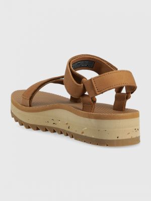 Kožené sandály na platformě Teva hnědé