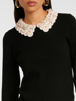 Sweter wełniany Carolina Herrera czarny