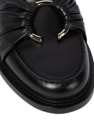 Leder loafer ohne absatz Chloé schwarz