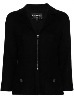 Dzianinowa kurtka Chanel Pre-owned czarna