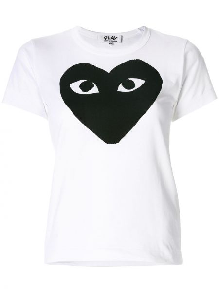 Hjärtmönster t-shirt Comme Des Garçons Play vit