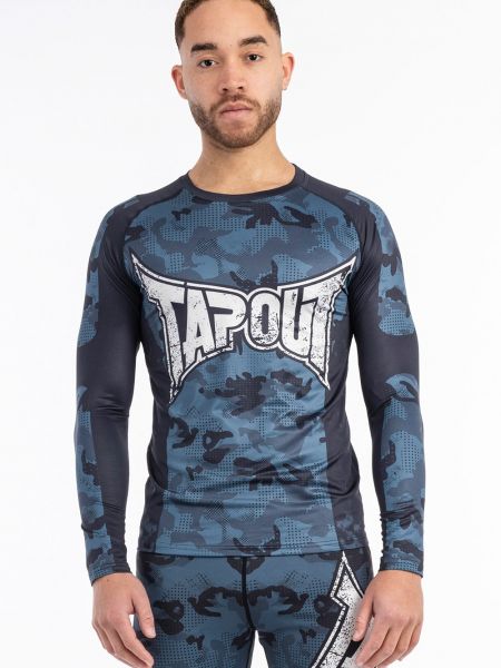 Slim fit t-krekls ar garām piedurknēm Tapout zils