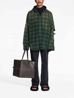 Karierte hemd mit kapuze mit print Balenciaga