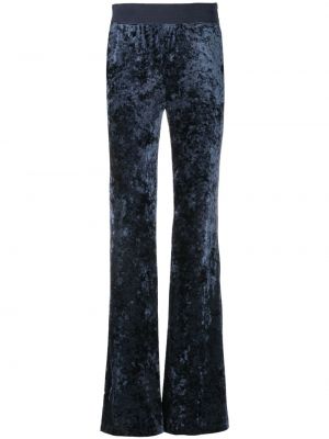 Žametne ravne hlače iz rebrastega žameta Moschino Jeans modra