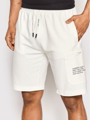 Slim fit priliehavé športové šortky Manuel Ritz biela