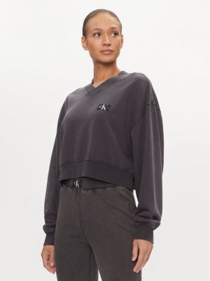 Bluză cu croială lejeră Calvin Klein Jeans gri