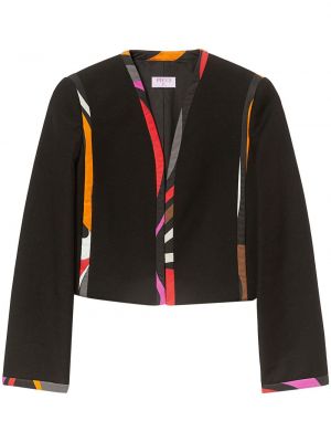 Pamučna duga jakna s printom Pucci crna