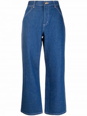 Jeansy z wysoką talią Tory Burch niebieskie