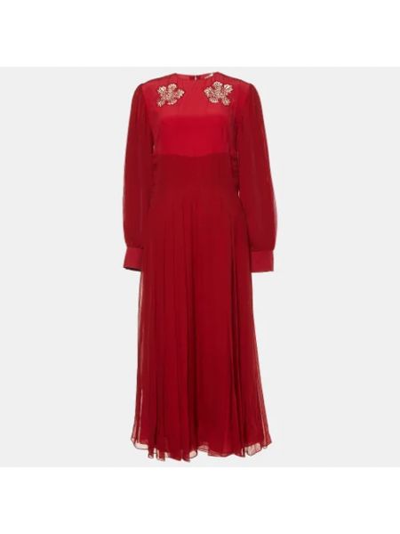 Jedwabna sukienka retro Fendi Vintage czerwona