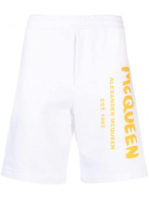 Shorts de sport en coton à imprimé Alexander Mcqueen