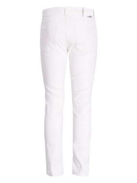 Spodnie slim fit bawełniane Karl Lagerfeld białe