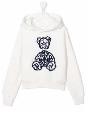 Brodert hettegenser for jenter Palm Angels Kids hvit